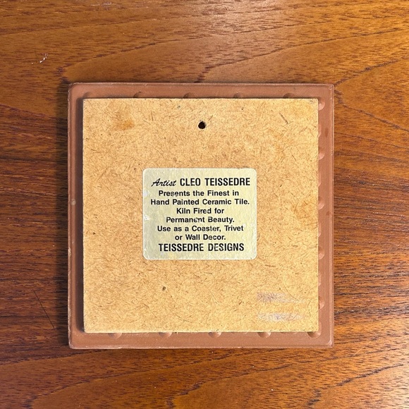 Cleo Teissedre (1930-2020) Colourful, Hand painted Ceramic Tile/Wall Art/Trivet - Picture 5 of 8